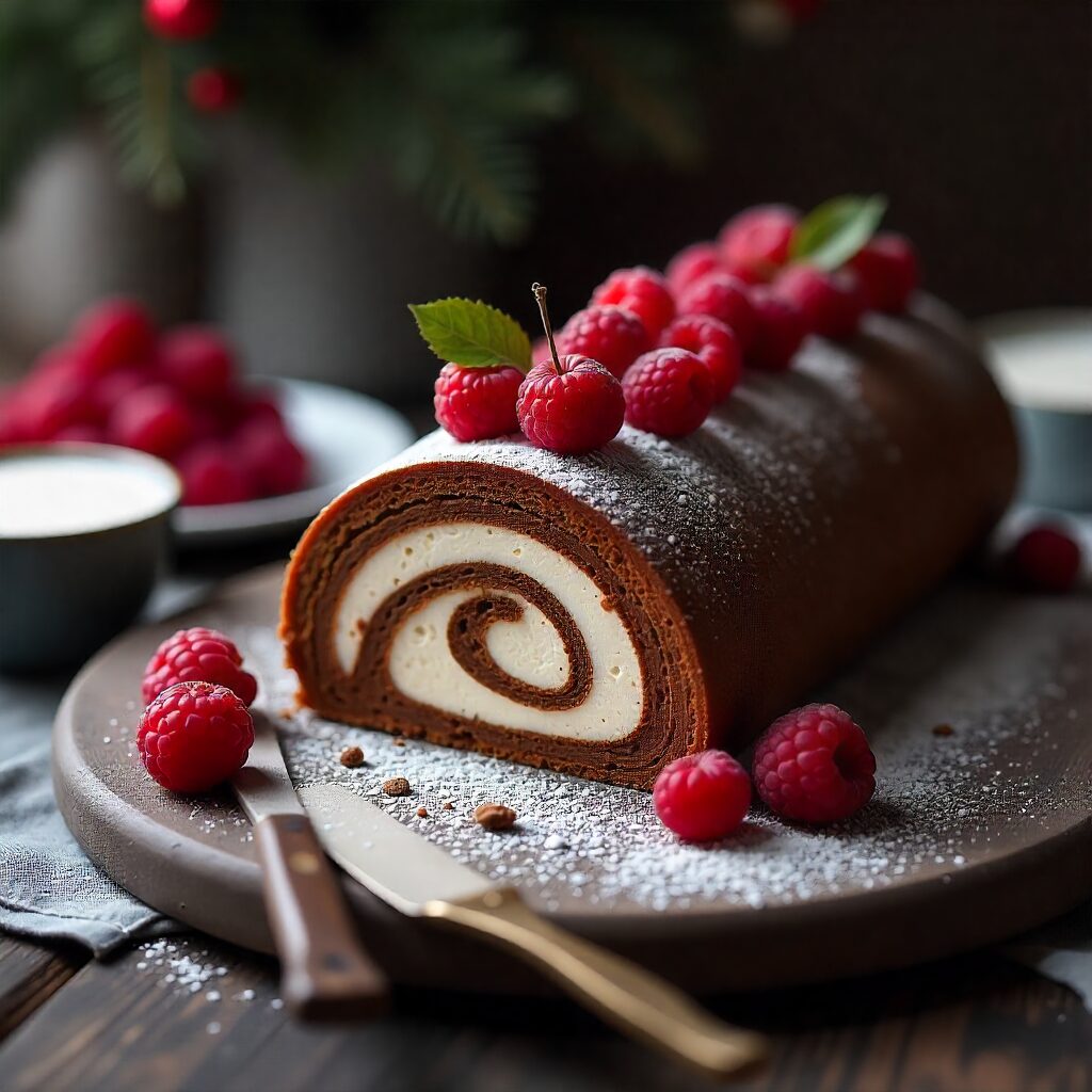 Vegan Chocolate Christmas Log