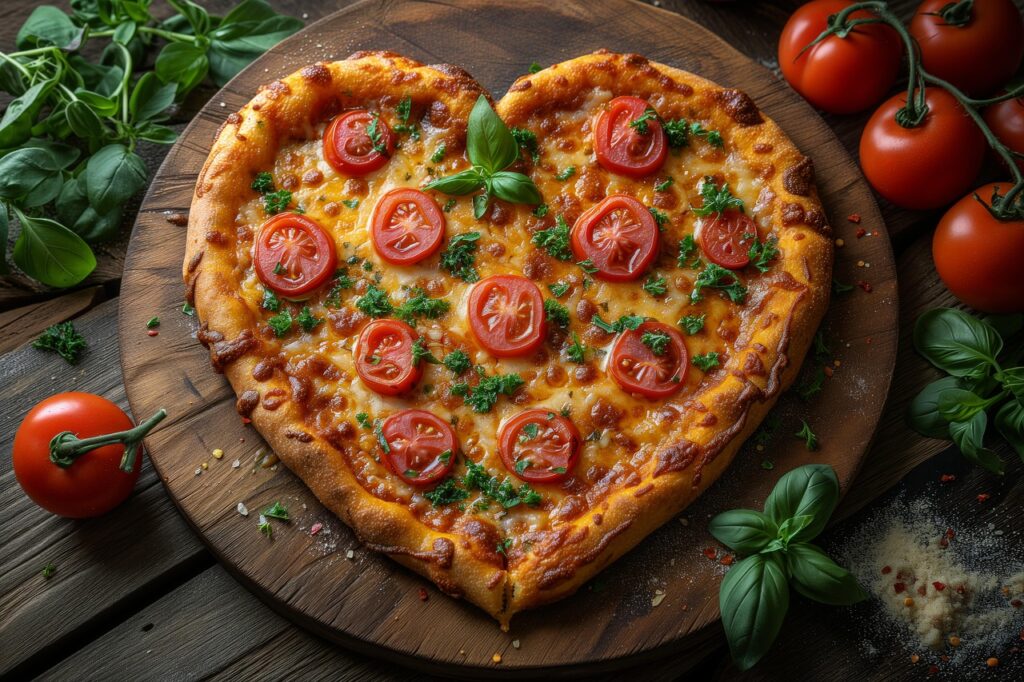 Heart-Shaped Vegan Pizza