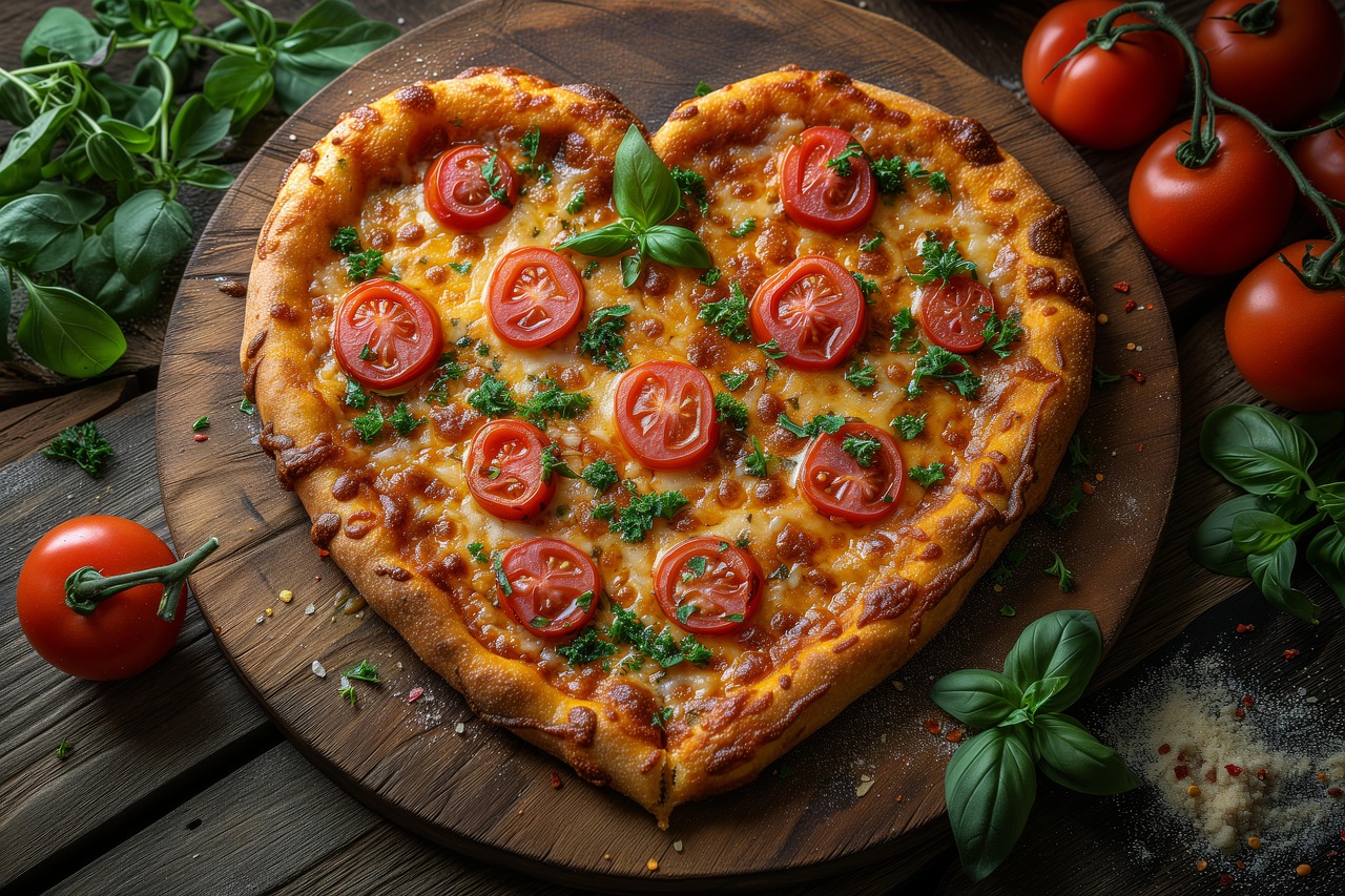 Heart-Shaped Vegan Pizza